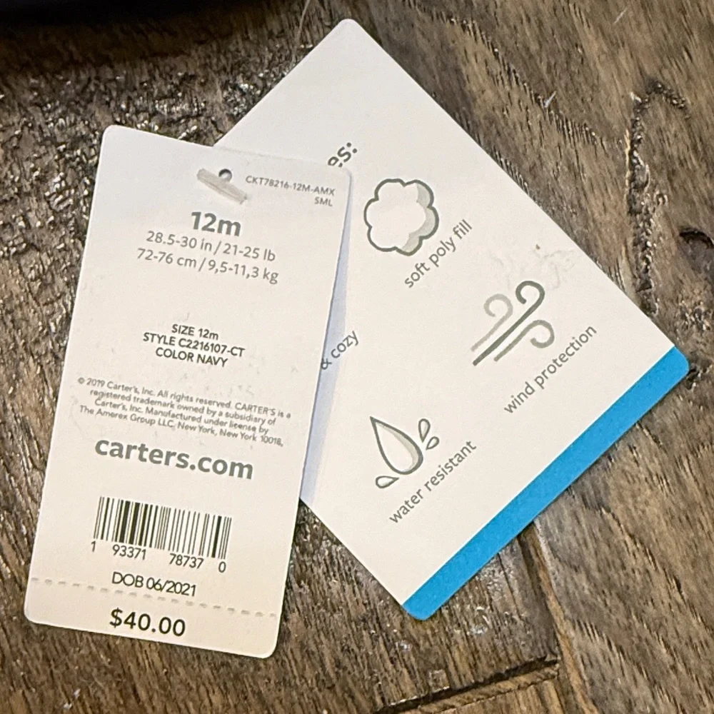 Carter's Navy and Orange‎ Hooded Jacket